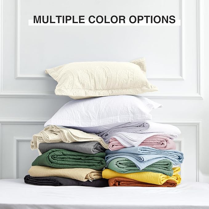 Love's cabin Oversized King Size Quilt Bedding Set Beige Bedspreads - Oversized King Lightweight Bedspread Comforter - Coin Pattern Coverlet for All Season - 3 Pieces (1 Quilt, 2 Pillow Shams)