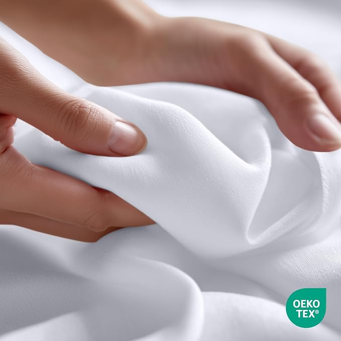 King Size Flat Sheet Only Pack of 6, Ultra Soft Hotel Sheets, White | Hotel Bedding, Cooling Comfort, Smooth Feel, Wrinkle & Fade Resistant, Easy Care, Long-Lasting, Machine Washable, OEKO-TEX
