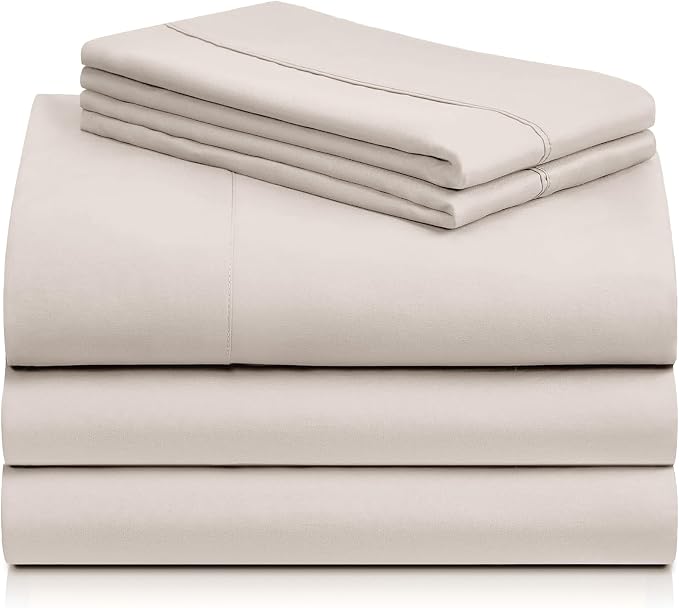 Split King Sheets for Adjustable Bed, Soft Deep Pocket Bed Sheets Set, 5PC | LuxClub Silky Fitted Sheet & Pillowcase Sets, Breathable Hotel Luxury Bedding for Mattress Wrinkle Free, Linen