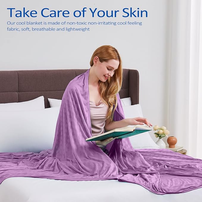Topcee Cooling Blanket, Summer Cooling Blankets for Hot Sleepers, Arc-Chill Q-Max>0.5 Cool Fiber, Oeko-TEX 100% Certified, Soft, Breathable, Double-Side Bed Throw,Keep Cool for Adults Kids 90"x90"