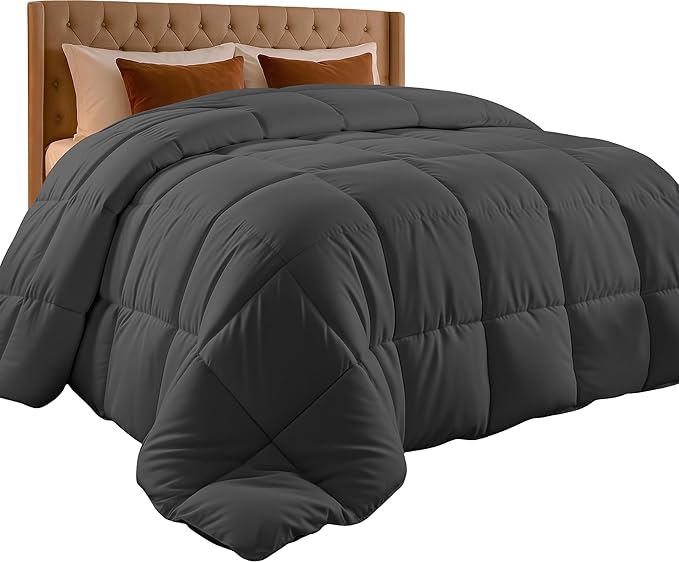 Utopia Bedding Queen Comforter, Duvet Insert, Grey, 88 x 88 Inches | Soft and Fluffy Down Alternative Bed Comforter, All Season, Breathable, Corner Tabs, Box Stitched, Durable, Machine Washable