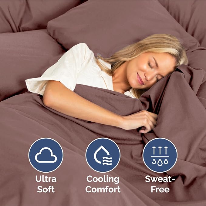 Split King Size 5 Piece Sheet Set - Ultra Soft & Cooling Bed Sheets - Clay | Fits 8 Inch to 16 inch Mattress, Wrinkle Free & Fade Resistant with Deep Pockets, Breathable, Comfy Hotel Luxury Bedding