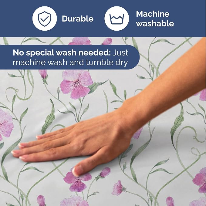 Full 4 Piece Floral Sheet Set - Soft, Breathable & Cooling - Pretty Pink | 1 Flat, 1 Fitted & 2 Pillowcases w/ Deep Pockets, Boho Botanical Floral Bedding, Breathable & Cooling, Wrinkle & Fade Free