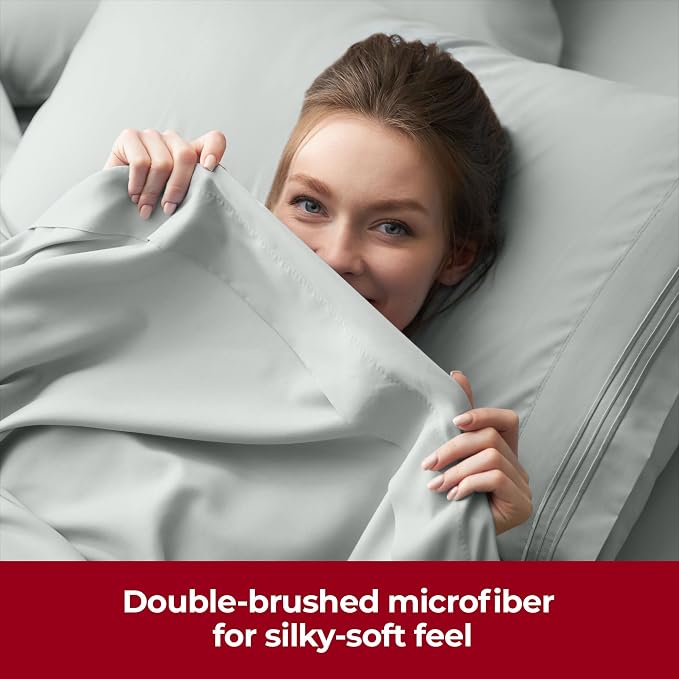 Mellanni Iconic 4-Piece, Ultra Soft Sheet Set (King, Spa Mint) | 10M+ Sleepers. Lab-tested: Sleeps Cool, Stays Bright, Strong, Smooth. Good Housekeeping Best Bedding, 7 yrs running.