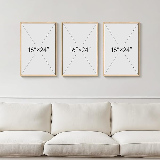 Framed Sage Green Abstract Landscape Wall Art for Bedroom, 3 Piece 16x24 In | Minimalist nature pictures, Canvas prints, Wood frame, Modern wall paintings, Wall decor for living room dining room hallway