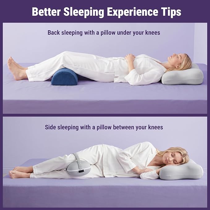 ZZ-WELL Side Sleeper Pillow - Patented Cervical Neck Pillow for Sleeping with Cooling Cover - High Loft Heavy Density Memory Foam Pillows for Side Sleepers & Broad Shoulders Adults (Grey)