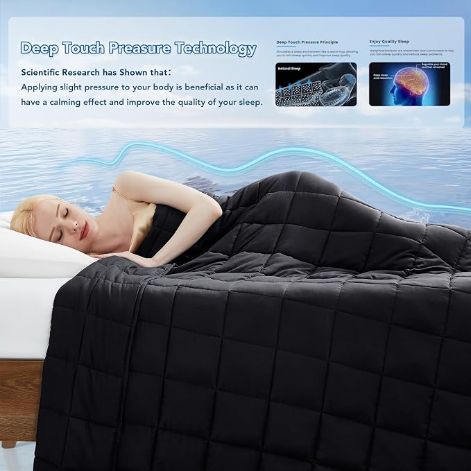 Weighted Blanket for Adults (20 lbs, 60" x 80") Queen Size Soft Cooling Heavy Blanket Sleeping, Apply to 190-210 lbs Body, Thick Breathable Blanket with Glass Bead, Easy Care