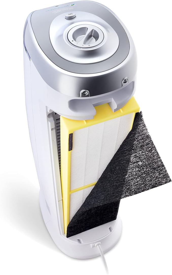 GermGuardian HEPA Air Purifier - Large Room Air Purifier for Bedroom, Office, Dorm, and Home - Filters Pet Dander, Dust, Pollen, Smoke, Scents - AC4825W - 22" Tower - White