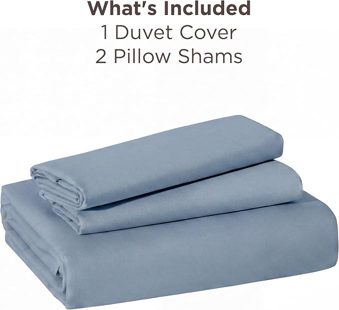 Bedsure Duvet Cover Queen Size, 3Pcs Double Brushed Bedding Set, Dusty Blue | For Kids & Adults, 90"x90" Comforter Cover, Hotel Luxury, All Season, Breathable, Easy Care, Lightweight, Zipper Closure
