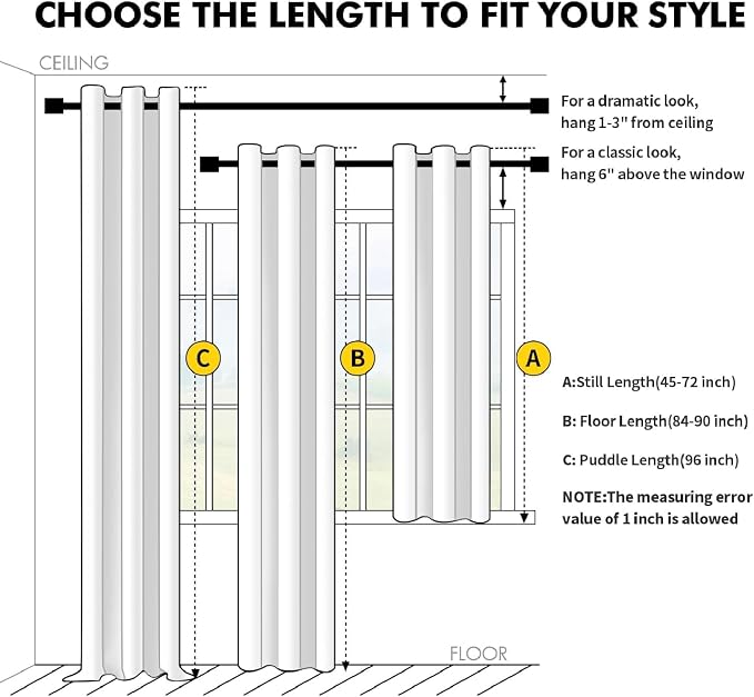 MIULEE Ivory 100% Blackout Curtains for Bedroom 40x63 Inch Long 2 Panels | 2 Thick Layers Thermal Insulated Window Curtains with Black Liner, Noise Reducing Grommet, Drapes for Living Room