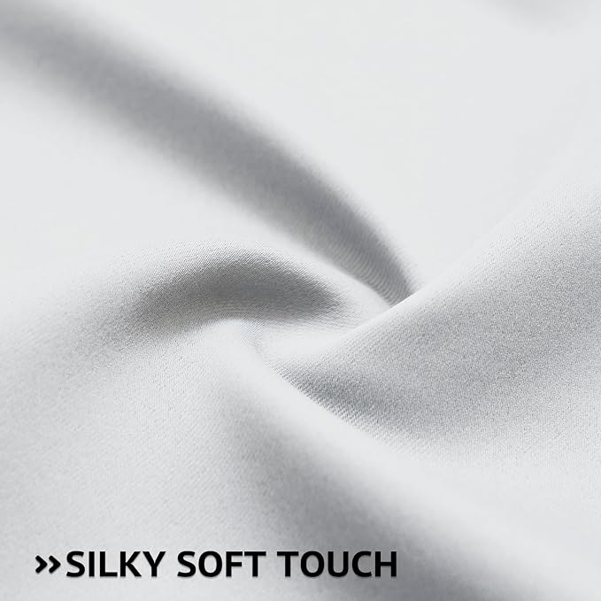 COSVIYA Grommet Room Darkening Greyish White Curtains 63 inch for Bedroom | Light Blocking Insulated Thermal Curtains for Living Room, Blackout Thick Polyester Window Drapes,42x63 inches, 2 Panels