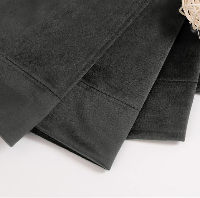 BGment Blackout Velvet Curtains 84 inches for Bedroom,Living Room, Grey | Thick, Thermal Insulated Panels, Noise Reduce, Super Soft, Luxury, Soundproof, Back Tab Rod Pocket, 2 Panels, 60 x 84 Inch