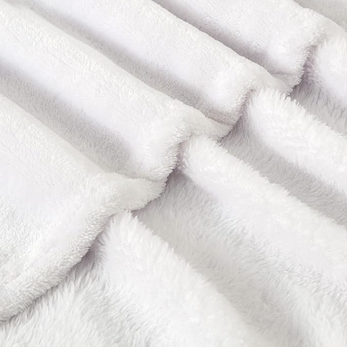 BEDELITE Fleece Blanket Soft Plush Twin Size Blanket White 60"x80" | Ultra Soft Fleece, Plush Microfiber, Lightweight Warmth, All Season Comfort, Fade Resistant, Machine Washable, Couch Sofa Bed