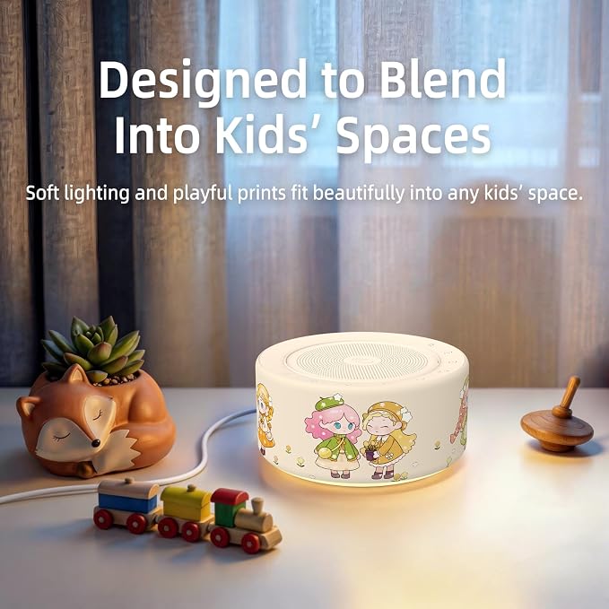 Kipcush White Noise Machine for Baby & Adults, Sleep Sound Machine with 30 Soothing Sounds, 8-Color Night Light, Memory Function, White Noise for Sleeping, Nursery, Office, Travel, Relaxation