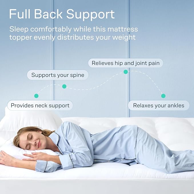 Niagara Sleep Solution 100% Cotton Top Cooling Mattress Topper - King Size | Cloud-Like Mattress Pad, Breathable, 20" Deep Pocket, Back Pain Relief, Perfect for Hot Sleepers, White