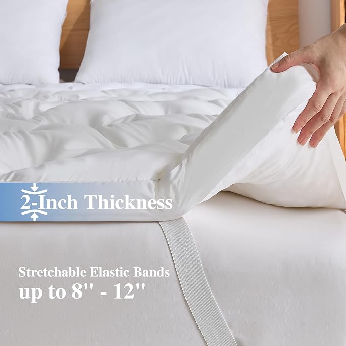WhatsBedding 2 Inch Memory Foam Mattress Topper King Size for Back Pain