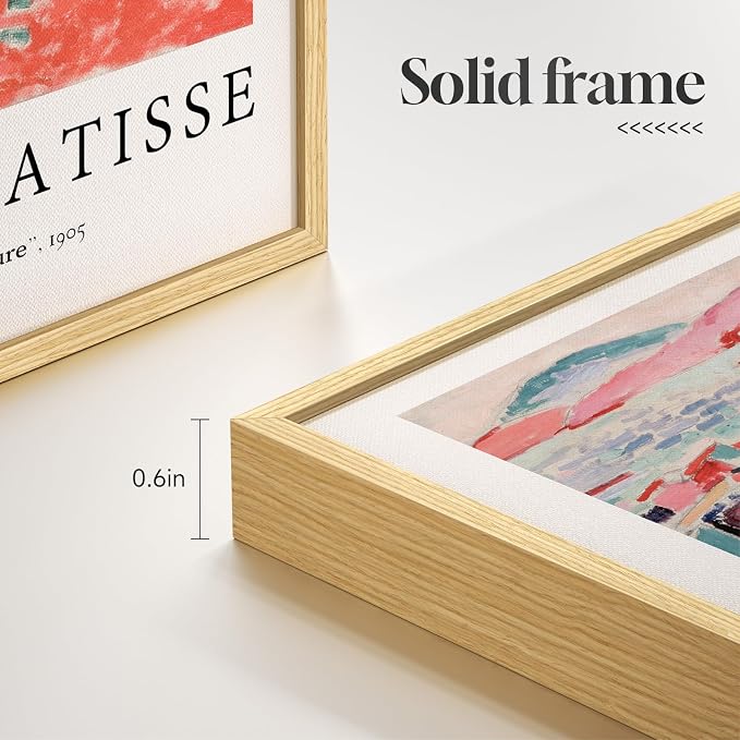 Framed Colorful Matisse Abstract Wall Art for Living Room, 11x14 Inch | 6 pieces, Vintage boho, Landscape pictures, Fine art style, Bedroom, Dining room, Hallway, Home office decor