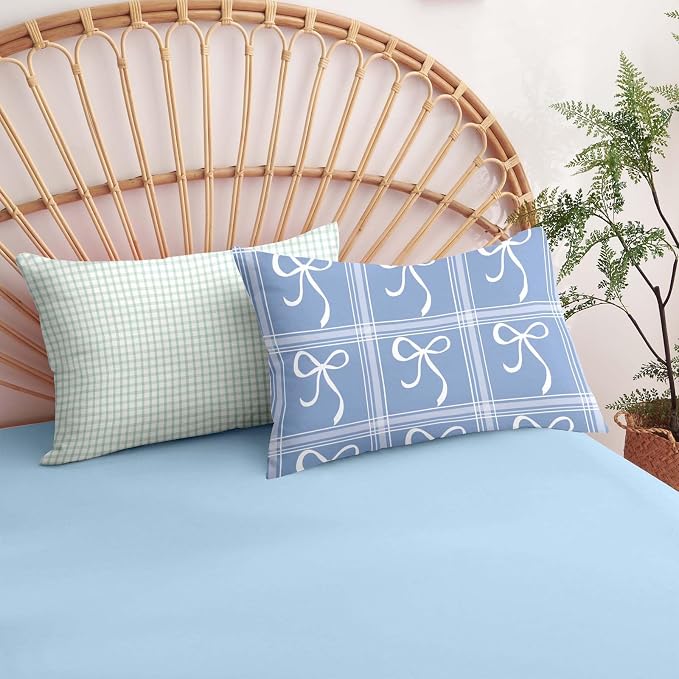 Nayoroom Plaid Duvet Cover Queen Size Reversible Blue Patchwork Checkered Duvet Cover Dorm Bedding Set 3 Pieces Soft Lightweight Washed Microfiber Farmhouse Bedding Set Gifts for Women Men