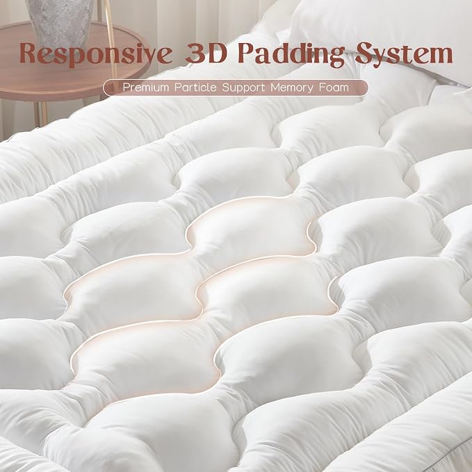 4 Inch Memory Foam Mattress Topper Back Pain Relief King Size | High-Density Breathable Bed Topper for Pressure Relief,Extra Thick Soft Supportive Mattress Pad 80x70x4 Inch