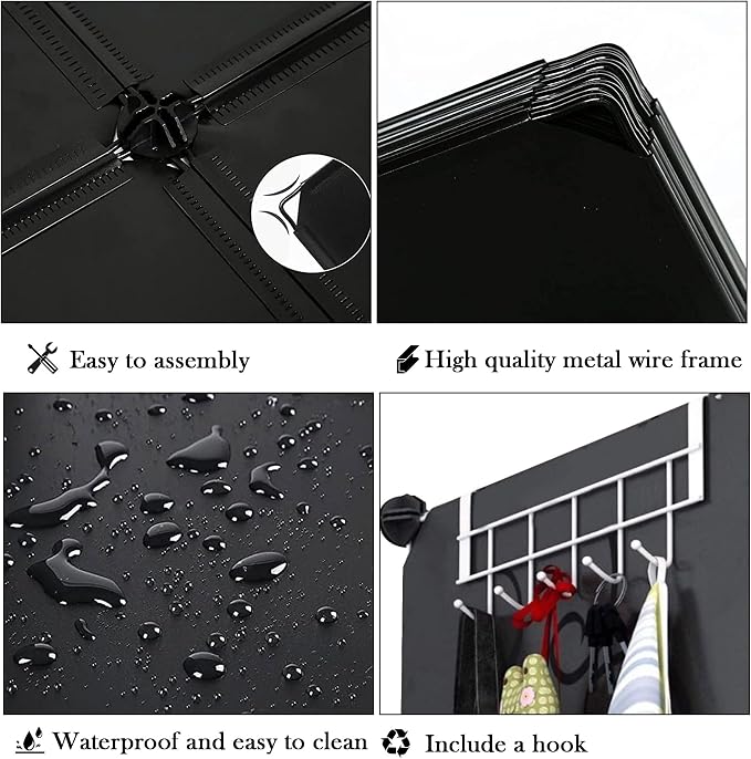 AWTATOS Closet Organizer 8 Cube Closet Storage Shelves, Black | Closet Organizers and Storage, DIY Stackable Cubby Shelving, Clothes Organizers for Closet Bedroom Living Room Office