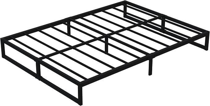 Lutown-Teen 8 Inch Queen Bed Frame with Heavy Duty Steel Slat Support | Sturdy Metal Queen Size Platform Bed Frame No Box Spring Needed, Easy Assembly, Black
