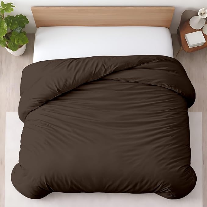 1 Pc 120"x120" Duvet Cover Super King Plus/Super Oversize King Size 100% Egyptian Cotton - 600 TC Comforter Cover, Zipper Closure & Corner Ties -Fits Only Extra Large Inserts -Chocolate