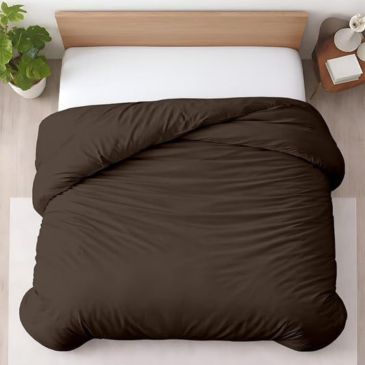 1 Pc Duvet Cover Queen Size/Full Size-100% Egyptian Cotton 600 Thread Count Ultra Soft Premium Durable Comforter Cover Zipper Closure & Corner Ties- (Chocolate, 90" X 90")