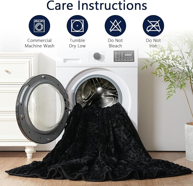 Mr. Sandman Weighted Blankets for Adults, Queen Size 60 x 80 Inches, 15lbs | Machine Washable; Soft Warm Sherpa Fleece; Soft Plush Jacquard with Glass Beads; Heavy Throw for Calm Relaxing Sleep; Black