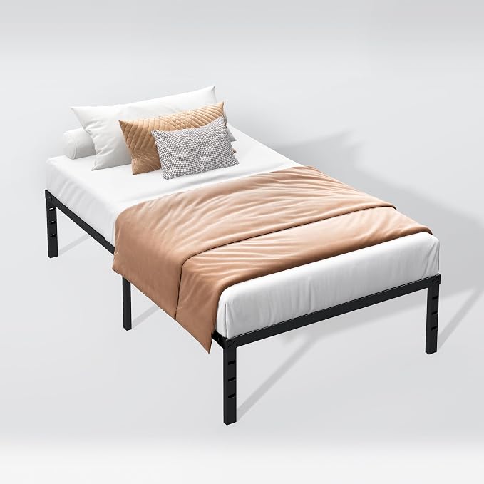 Hafenpo 12 Inch Twin Bed Frame, Under Bed Storage, Black | Sturdy Metal Platform Twin Size, No Box Spring Needed, Heavy Duty, Easy Assembly, Strong Bearing Capacity