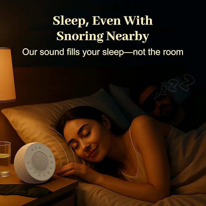 HOUSBAY Sound Machine White Noise for Sleep with Wood Grain | 31 Soothing Sounds, 5W Loud Stereo Sound, Auto-Off Timer, Adjustable Volume, Small Sleep Machine for Noise Canceling