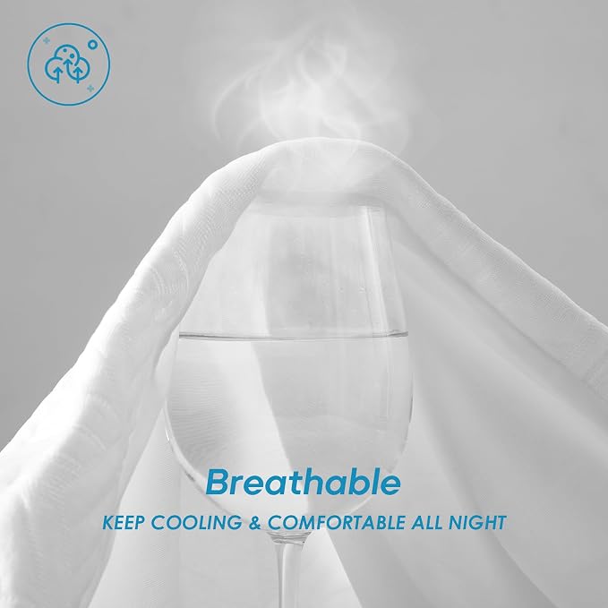 Cozymaker Cooling TwinXL Size 100% Waterproof Mattress Protector | Fitted 8"-21" Deep Pocket, Noiseless 3D Air Fabric, Soft Breathable Smooth Bed Cover Washable