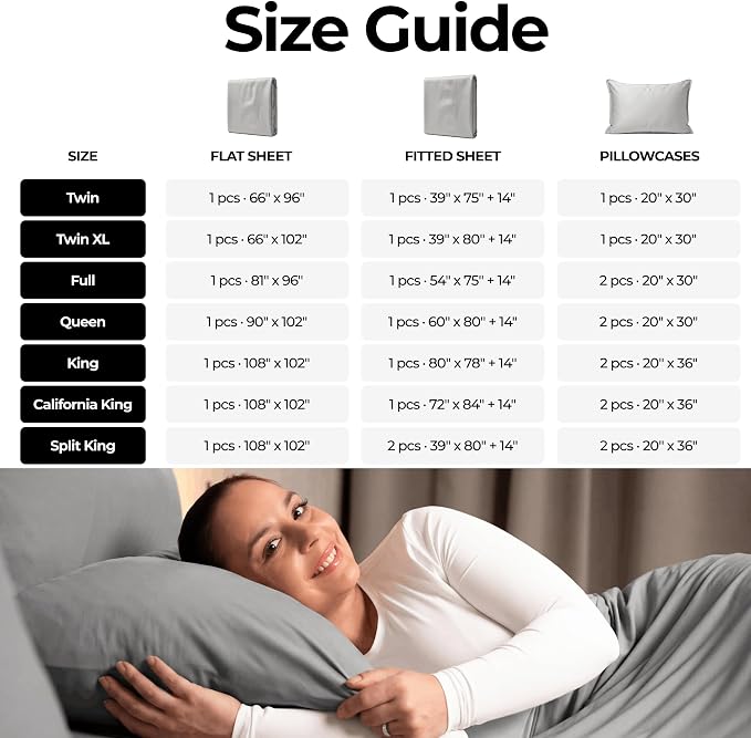 Silvery Silver Infused Bed Sheets Set - Ultra-Soft Temperature-Regulating Fabric with Self-Cleaning Technology™ that Stays Fresh 3X Longer for Hygienic Sleep