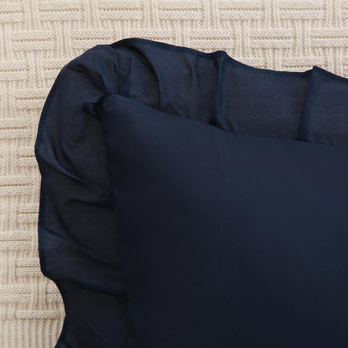 Merryword Navy Body Pillow Cover 20x54inches Long Pillowcase Ruffled Pillowcases Shabby Chic Ruffled Fringe Decor Body Ruffled Pillow Sham Cute Pillowcase