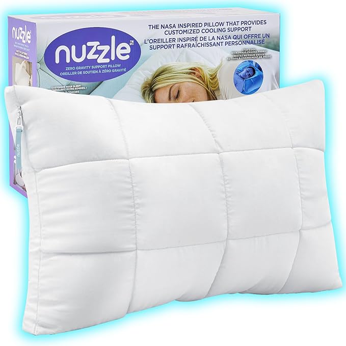 Nuzzle Pillow Standard Adjustable Neck Pillow,Soft Luxury Hotel Feel | Bed Pillows Standard with Adjustable Height & Firm Feel for Side, Back and Stomach Sleepers–Gift for Women & Men