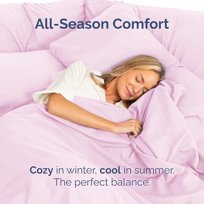 Queen Flat Sheet - Single Top Flat Sheet Only - Soft & Cooling - Light Pink | Hotel Luxury Top Flat Sheet Only, Ultra-Soft, Breathable & Cooling, Fade & Wrinkle Free, Easy-Care, Stain & Shrink Resistant