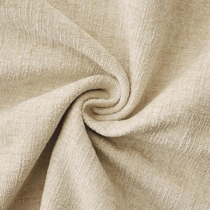 MIULEE Decorative Euro Sham Pillow Covers 24x24 Inch Beige 2 Pack | Neutral Farmhouse Throw Pillow Covers with Stitched Edge, Soft Chenille Cushion Cases, for Couch Sofa Bed Living Room