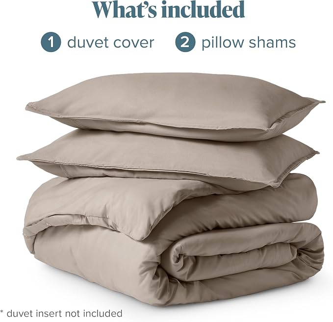 Bare Home Duvet Cover Set 1800 Ultra-Soft (King, Khaki) | Lightweight, Cooling, Breathable, Premium 1800 Ultra-Soft, All-Season