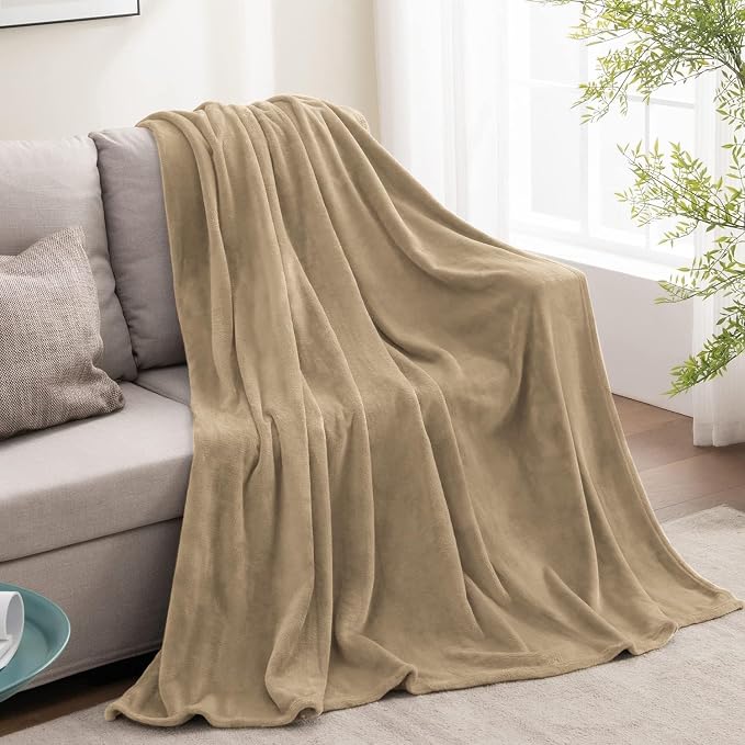BEDELITE Fleece Blanket Soft Plush Throw for Couch Camel 50"x60" | Ultra Soft Fleece, Plush Microfiber, Lightweight Warmth, All Season Comfort, Fade Resistant, Machine Washable, Couch Sofa Bed