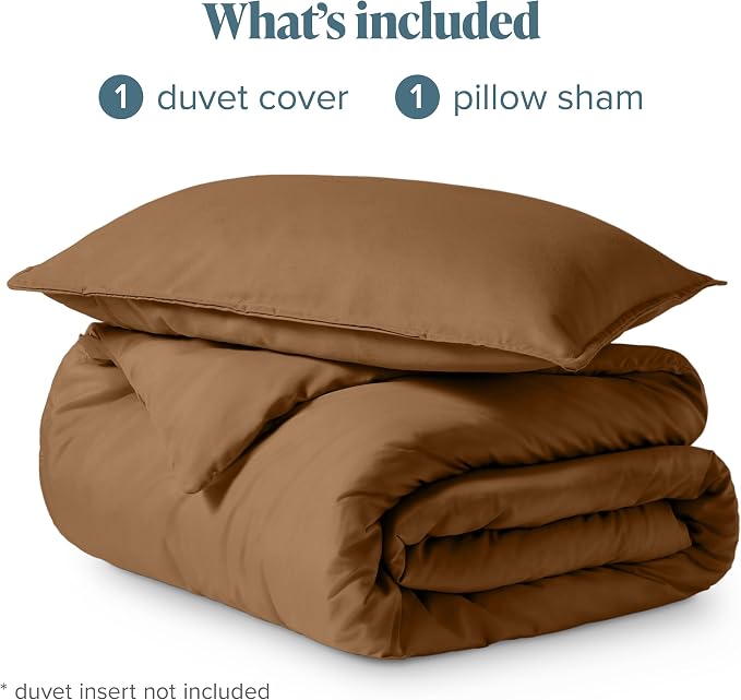 Bare Home Duvet Cover Set 1800 Ultra-Soft (Twin/Twin XL, Caramel) | Lightweight, Cooling, Breathable, Premium 1800 Ultra-Soft, All-Season