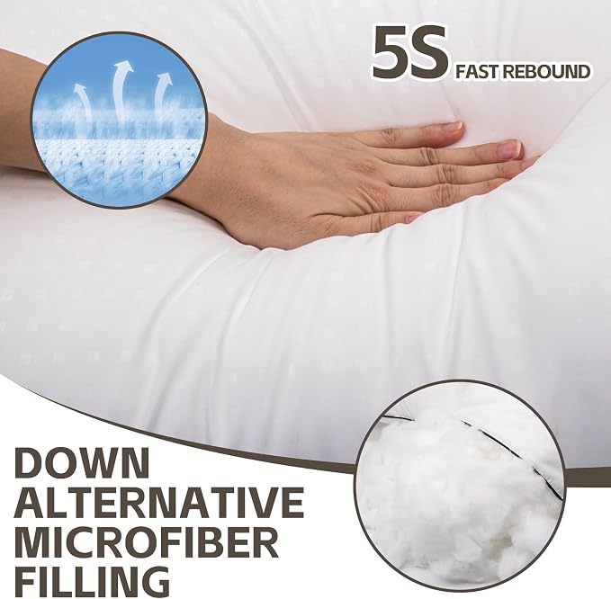 HIMOON Bed Pillows for Sleeping 4 Pack,King Size Cooling Pillows Set of 4,Top-end Microfiber Cover for Side Stomach Back Sleepers
