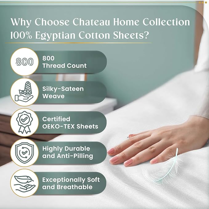 Queen Sheet Set Deep Pocket, 800 TC Bed Sheets Queen Size Set - Lavender | Sateen Weave, Buttery Soft, Brings Luxury to your Master Bedroom, Naturally Breathable & Cooling Sheets, Machine Wash