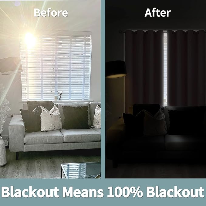 BGment Baby Pink 100% Blackout Curtains for Nursery Bedroom 72 Inch Length 2 Panels, Thermal Insulated Full Light Blocking Grommet Noise Cancelling Window Curtains for Girls Room, 52 Inch Wide Each