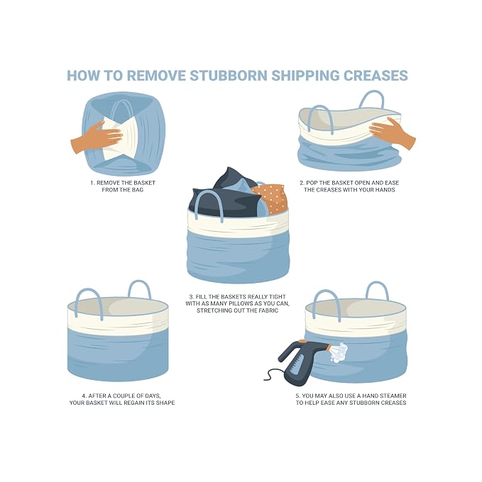 OrganiHaus Round Toy Basket & Blanket Basket, Cotton Rope 20x13" | 3-Toned Gray - Round Cotton Rope Basket, 20x13"