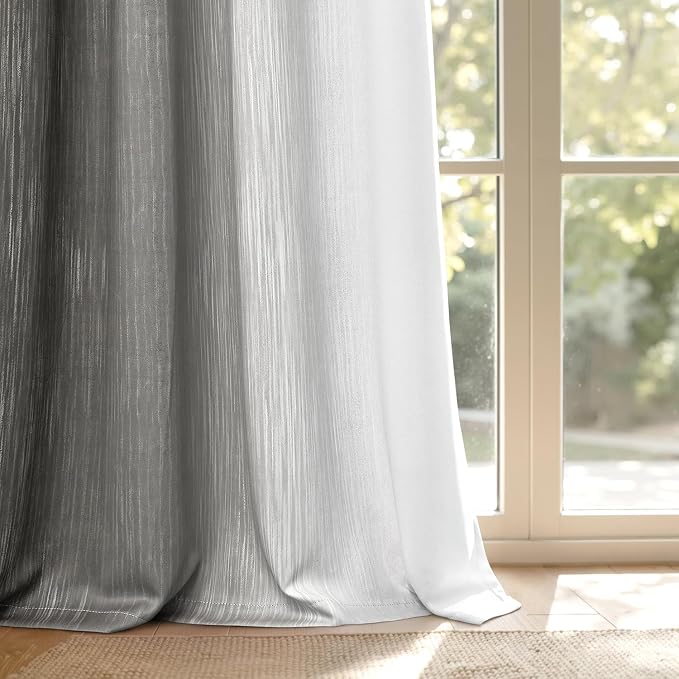 MIULEE Grey and Greyish White Ombre Blackout Curtains 52Wx63L Set of 2 | Full Room Darkening,Thermal Insulated,63 Inch Long,Grommet Drapes for Bedroom/Living Room,Modern Window Treatments