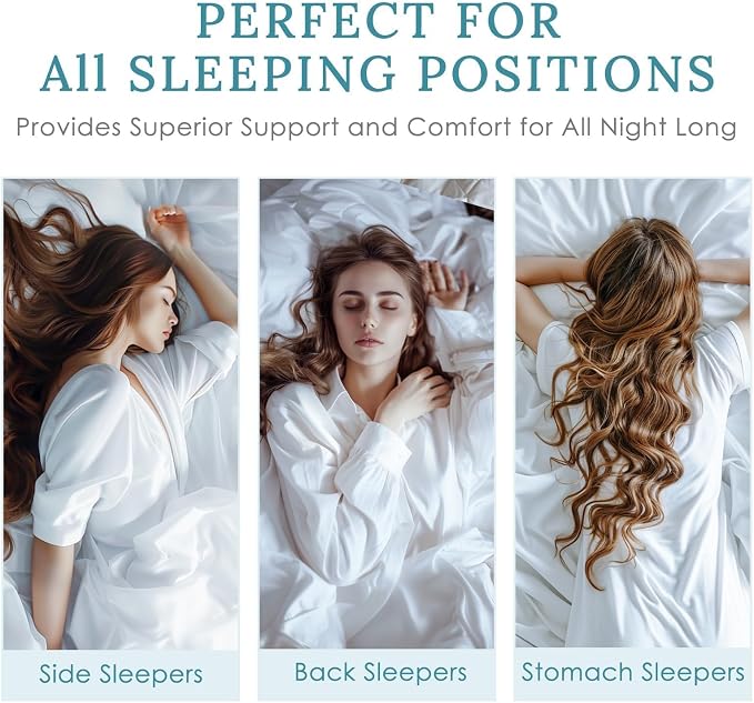 HUXMEYSON Pillows Standard Size Set of 2, Down Alternative Fill | OEKO-TEX Certified, Firm Standard Size Pillows for Side and Back Sleepers, Machine Washable, 2 Pack