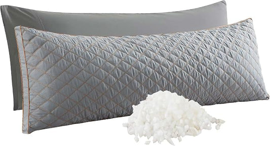 WhatsBedding Memory Foam Body Pillow with Cover, Long Bed Pillow for Adults | Breathable Removable Pillowcase, Skin-friendly, Medium-firm for Side Sleepers, Large Size Fits All