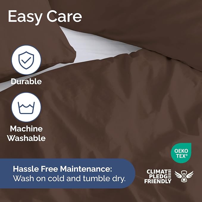 Duvet Cover King Size - Extra Soft 3 Piece with Zipper Closure - Brown | Extra Soft, Breathable, King Duvet Cover 104" x 90" with 2 Pillow Shams, Zipper Closures & Ties, Women, Men, Kids & Teens