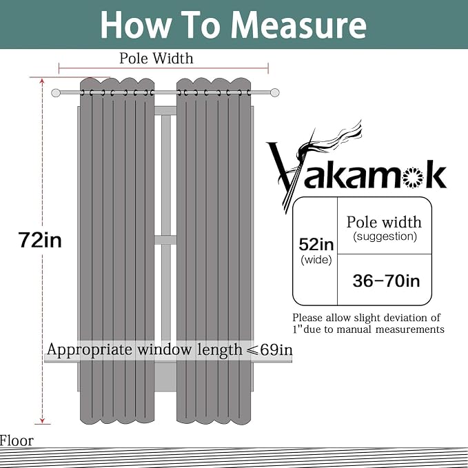 Yakamok Room Darkening Curtains 52x72 inch Light Sage Green-Living Room | 2 panels,grommet blackout window treatment,thermal insulated,light blocking drapes,privacy protection,bedroom dining room