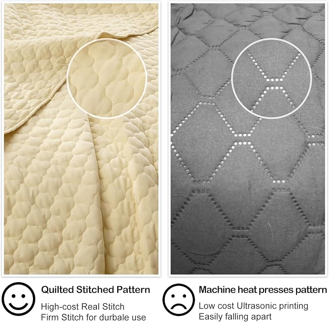 HORIMOTE HOME Quilt King Size Light Yellow, Lightweight Quilt for Summer, Ultra-Soft Microfiber Modern Style Quilted Clouds Pattern Bedspread Quit Set 3 Pieces(1 Quilt and 2 Pillow Shams)