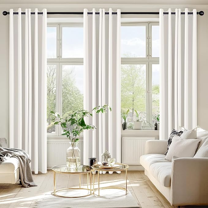 MIULEE Blackout Curtains for Bedroom 2 Panels 40 x 72 Inch Long Ivory | Thermal Insulated, Living Room Darkening Grommet Drapes, Noise Reducing, Light Blocking Window Treatments